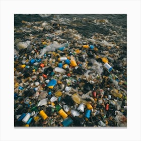 Plastic Trash In The Ocean Canvas Print