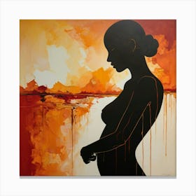 Silhouette Of A Woman 9 Canvas Print