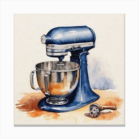 Kitchenaid Mixer Watercolor Painting Canvas Print