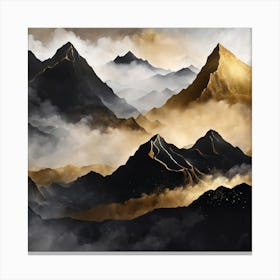 Abstract Golden Mountain (4) Canvas Print