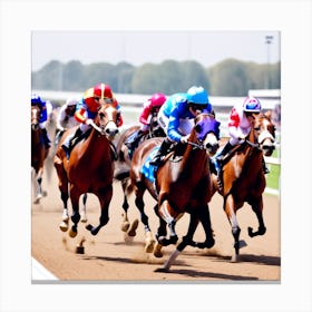 Jockeys Racing 8 Canvas Print