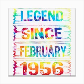 February 67 Years Old Since 1956 67th Birthday Gifts Tie Dye Canvas Print