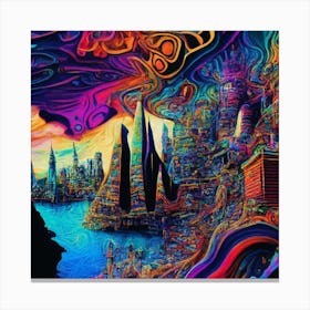 Psychedelic City 1 Canvas Print