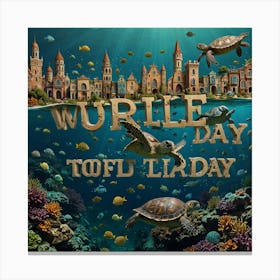 Turtle Day Toff Laday Canvas Print