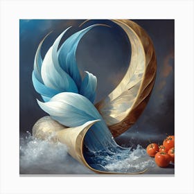 Bird In The Water Canvas Print