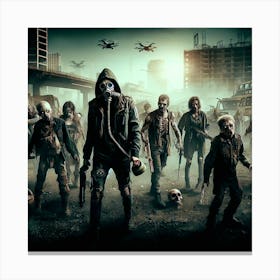 Zombies In The City Canvas Print