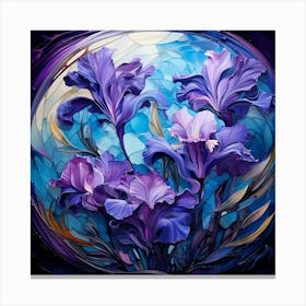 Purple Irises 11 Canvas Print