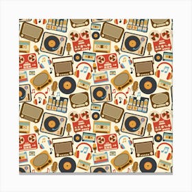 Retro Music Seamless Pattern Canvas Print