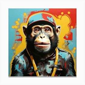Pop Art graffiti Monkey Canvas Print