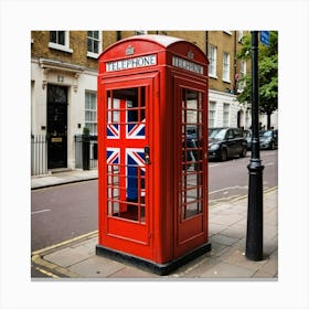 Timeless in Red: London's Iconic Phone Booth" Canvas Print