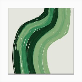 Green Wavy Line Canvas Print