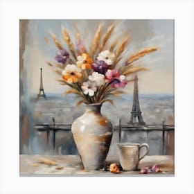 Paris Flowers Canvas Print