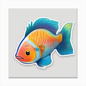 Dreamshaper V7 Colorful Cute Fish Sticker 0 Canvas Print