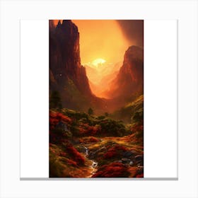 Sunset In The Mountains 28 Canvas Print