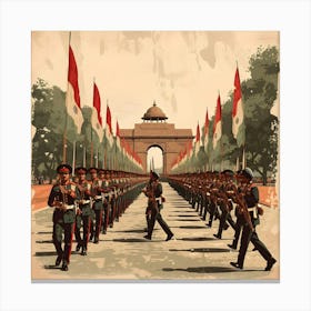 India Gate - India Gate Stock Videos & Royalty-Free Footage Canvas Print