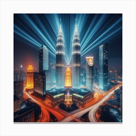 Petronas Towers At Night Canvas Print