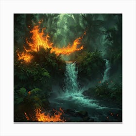 Fire In The Forest Canvas Print