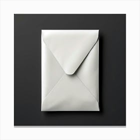 White Envelope On Black Background 1 Canvas Print