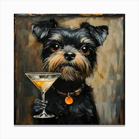 Terrier With Martini 2 Canvas Print