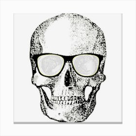 Black Skull Skeleton Sunglasses Skeleton For Halloween Canvas Print