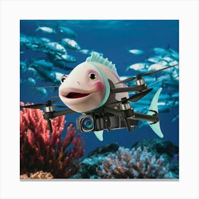 Fish Flying A Drone Canvas Print
