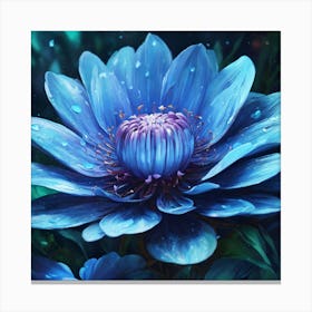Blue Lotus Flower Canvas Print