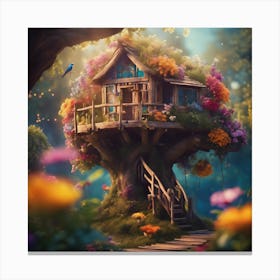 Tree House in the Sky Canvas Print