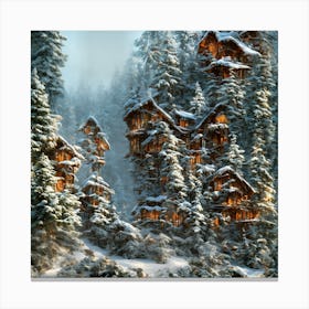 Winter Village Canvas Print