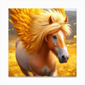 Horse In Yellow Mood Canvas Print