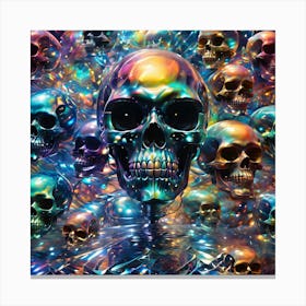 Holographic Skulls Canvas Print