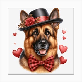 Valentine German Shepherd Canvas Print