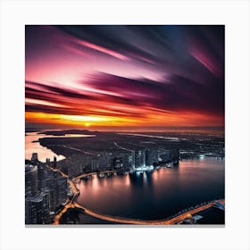 Sunset Over Miami Canvas Print