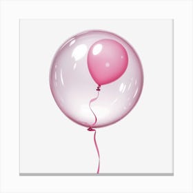 Pink Balloon Inside Other Pink Ballon Generated By Ai Canvas Print