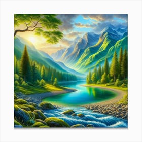 Landscape In The Mountains 1 Canvas Print