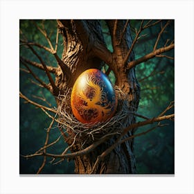 Easter Egg In A Tree Canvas Print