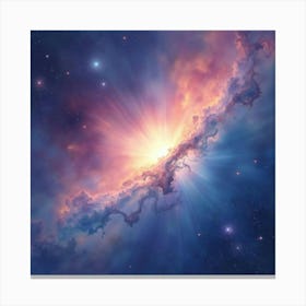 Radiant Watercolor Space Scene With Gentle Nebulae 1 Canvas Print