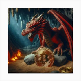 Bitcoin Dragon Guardian D8 Canvas Print