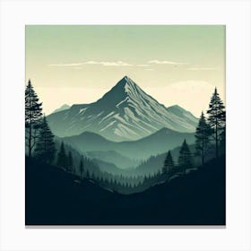 Firefly Serene Mountain Silhouette In A Vast Wilderness Landscape 36616 (2) Canvas Print