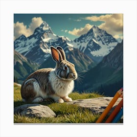 Rabbit In The Mountains 1 Canvas Print