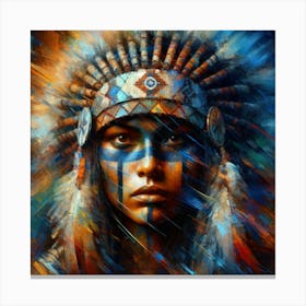 A Native American At War Canvas Print