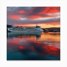 Sunset Cruise Ship 14 Canvas Print
