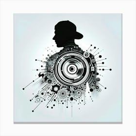 Silhouette Of A Dj Canvas Print