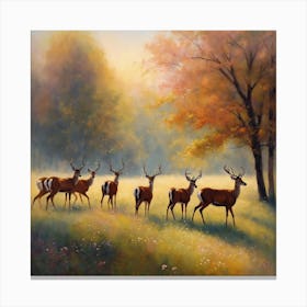 Herd of deer Canvas Print