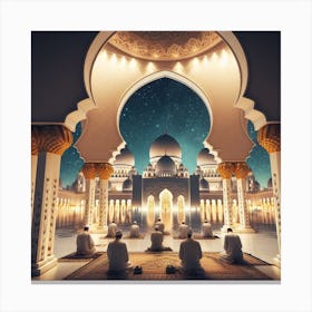 Islamic Mosque At Night 6 Canvas Print