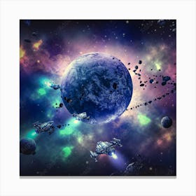 Spaceships And Planets Canvas Print