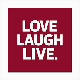 Love Laugh Live 1 Canvas Print