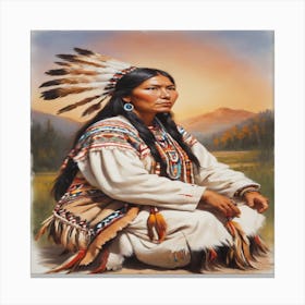 Native American Woman Canvas Print