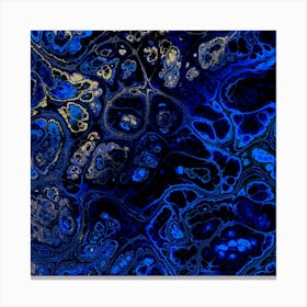 Blue And Gold Abstract Painting 1 Canvas Print