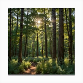 Sunrise In The Forest Canvas Print