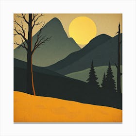 Sunset In The Mountains Canvas Print